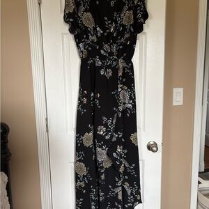 Candie’s Floral Black Maxi Romper